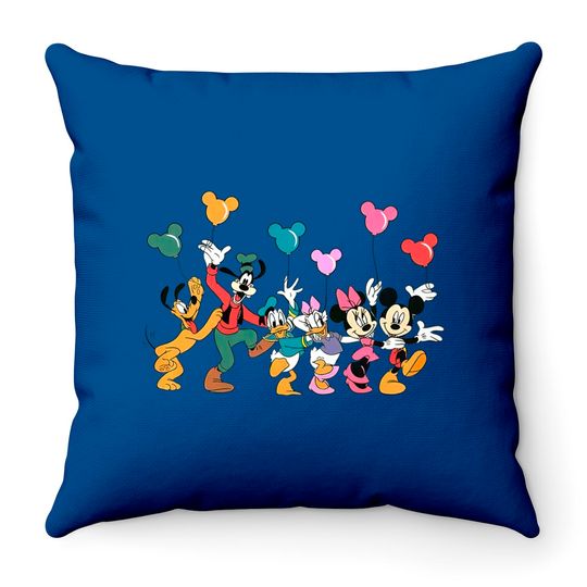 Disney Balloon Matching Throw Pillows, Mickey Balloon Throw Pillows, Vintage Disney Balloon Throw Pillows