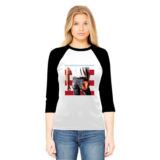 Vintage Bruce Springsteen White Graphic Baseball Tees