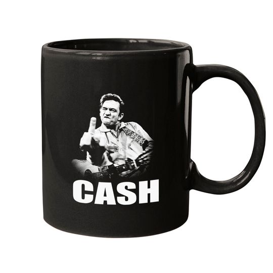 Johnny Cash Singing Classic Mugs, Middle Finger Mugs