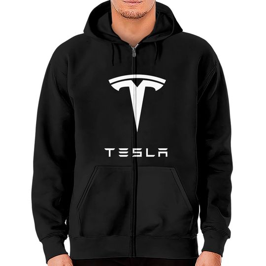 Casual Tesla Logo Zip Hoodies