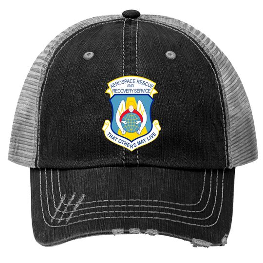 Discover Aerospace Rescue and Recovery Service Trucker Hats