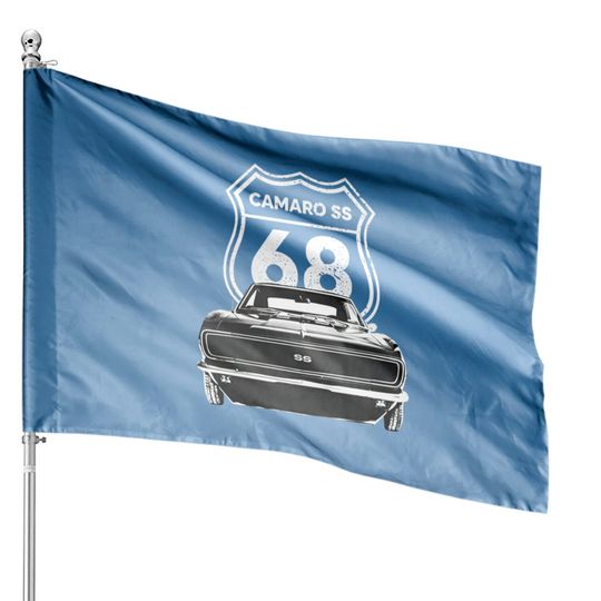 1968 Camaro Ss Front Grill View Silhouette House Flags