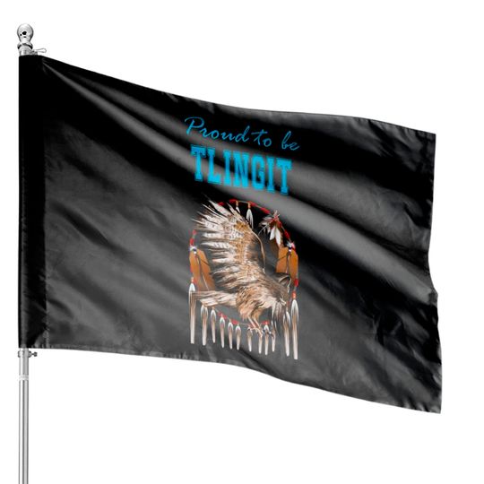 Native American Tlingit Eagle Spirit - Proud To Be Tlingit Eagle Spirit - House Flags