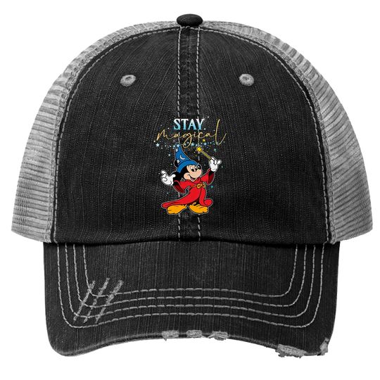 Disney Fantasia Sorcerer Mickey Stay Magical Trucker Hats, Fantasmic Disney's Hollywood Studios Trucker Hats