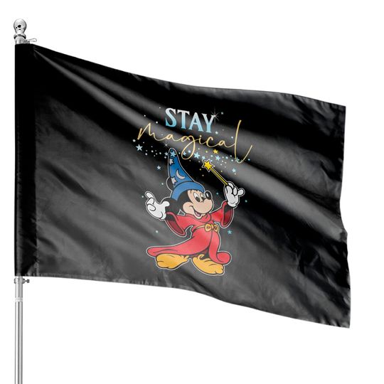 Disney Fantasia Sorcerer Mickey Stay Magical House Flags, Fantasmic Disney's Hollywood Studios House Flags