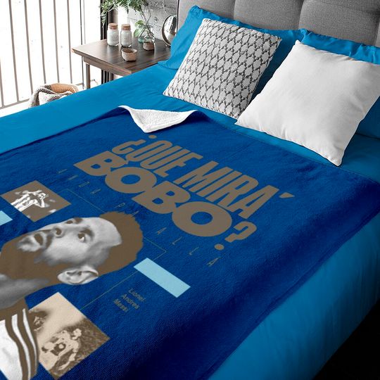 Vintage Messi Argentina Que Mira Baby Blankets, Lionel Messi Baby Blankets, Argentina Que Mira Bobo World Cup Qatar 2022 White Baby Blankets