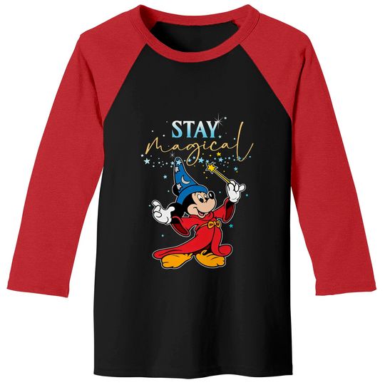 Disney Fantasia Sorcerer Mickey Stay Magical Baseball Tees, Fantasmic Disney's Hollywood Studios Baseball Tees