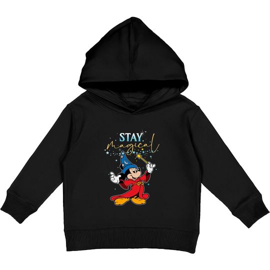 Disney Fantasia Sorcerer Mickey Stay Magical Kids Pullover Hoodies, Fantasmic Disney's Hollywood Studios Kids Pullover Hoodies