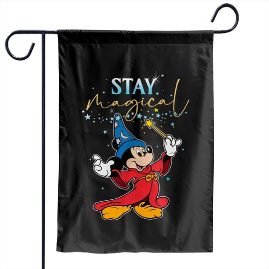 Disney Fantasia Sorcerer Mickey Stay Magical Garden Flags, Fantasmic Disney's Hollywood Studios Garden Flags