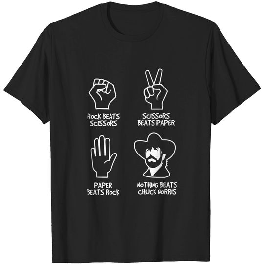 Rock Paper Scissors nothing can beats Chuck Norris T-Shirts