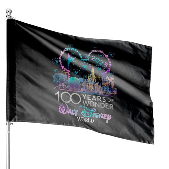 Disney 100 Years of Wonders House Flags, Disney 100th Anniversary House Flags