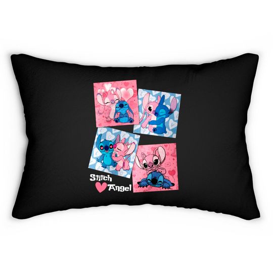 Stitch And Angel Valentine Lumbar Pillows, Stitch Valentine Lumbar Pillows, Disney Stitch Sweatshirt