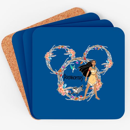 Disney Princess Mickey Head, Pocahontas Coasters, Princess Pocahontas Coasters