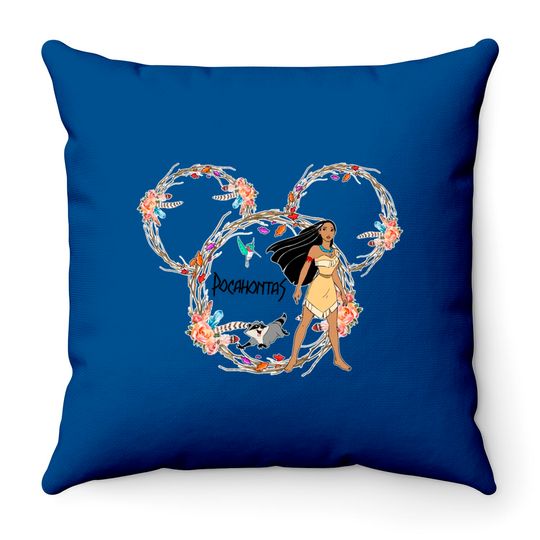 Disney Princess Mickey Head, Pocahontas Throw Pillows, Princess Pocahontas Throw Pillows
