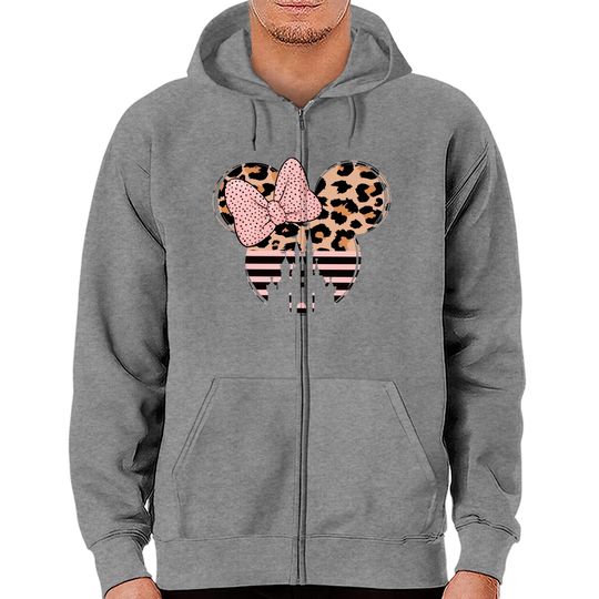 Minnie castle Sweatshirt,Disneyworld Sweatshirt, Minnie Ear Zip Hoodies,Leopard cheetah print