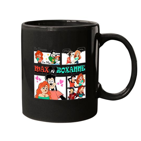 Comfort Colors Max and Roxanne Valentine Mugs, Disney A Goofy Movie Couple