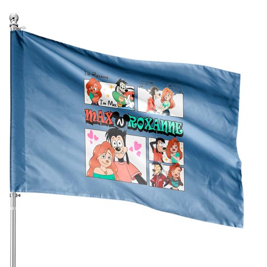 Comfort Colors Max and Roxanne Valentine House Flags, Disney A Goofy Movie Couple