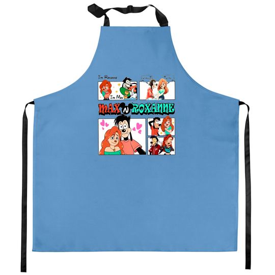 Comfort Colors Max and Roxanne Valentine Kitchen Aprons, Disney A Goofy Movie Couple