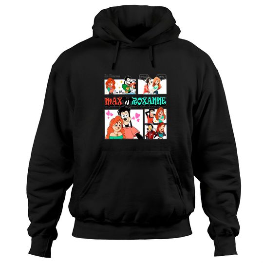 Comfort Colors Max and Roxanne Valentine Hoodies, Disney A Goofy Movie Couple