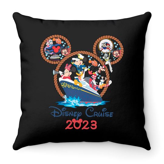 Disney Cruise 2023 Throw Pillows, Mickey Cruise Throw Pillows
