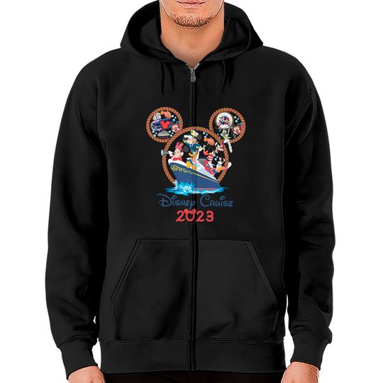 Disney Cruise 2023 Zip Hoodies, Mickey Cruise Zip Hoodies