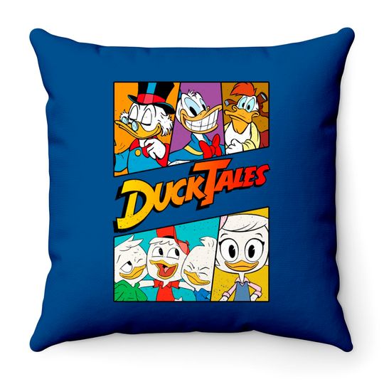 Vintage Disney Ducktales Group Panels Retro Ducktales Throw Pillows
