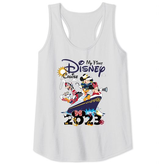 My First Disney Cruise 2023 Tank Tops, Captain Mickey Mouse And Friends Tank Tops
