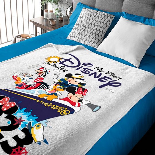 My First Disney Cruise 2023 Baby Blankets, Captain Mickey Mouse And Friends Baby Blankets