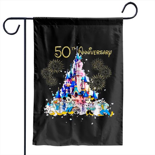 Disney 50th Anniversary Garden Flags | Disneyworld Anniversary Garden Flags | Disney World Garden Flags