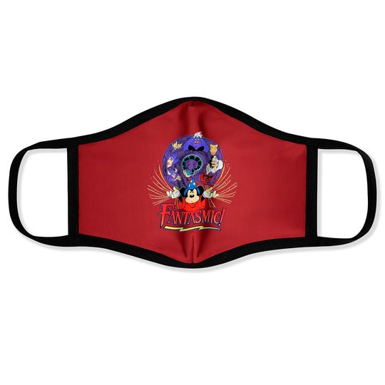 Vintage Disneyland Fantasmic Face Masks, Mickey Fantasmic Face Masks, Disney Family Vacation, Disney Trip Face Masks