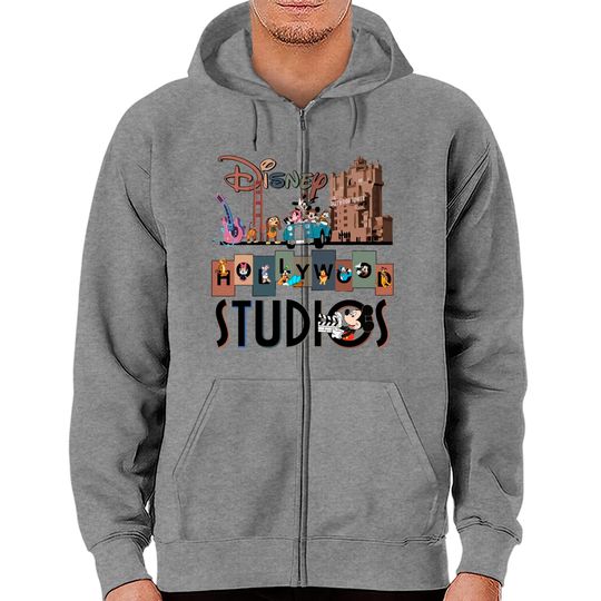 Hollywood Studios Zip Hoodies, Disney Family Vacation, Vintage Disney Hollywood Studios Zip Hoodies