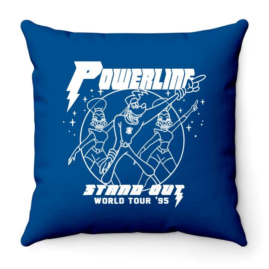 Disney A Goofy Movie Powerline World Tour '95 Retro Vintage Throw Pillows