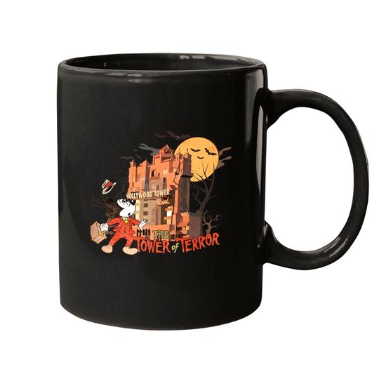 Vintage Disney Tower of Terror Mugs, Mickey Halloween Mugs, Halloween Disney Retro Mugs, Disney Hollywood Studios, Disney Spooky Season