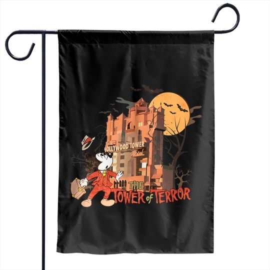 Vintage Disney Tower of Terror Garden Flags, Mickey Halloween Garden Flags