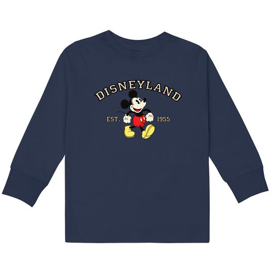 Vintage Disneyland 1955 Kids Long Sleeve T-Shirts, Mickey Mouse