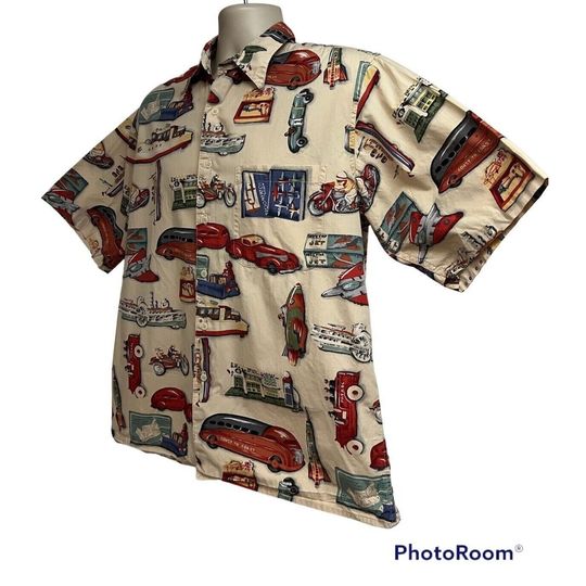 Discover Vintage Reyn Spooner American Classics Beige Button Front Shirt