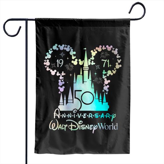 Mickey Castle 50th Anniversary Garden Flags- Disney World Garden Flags