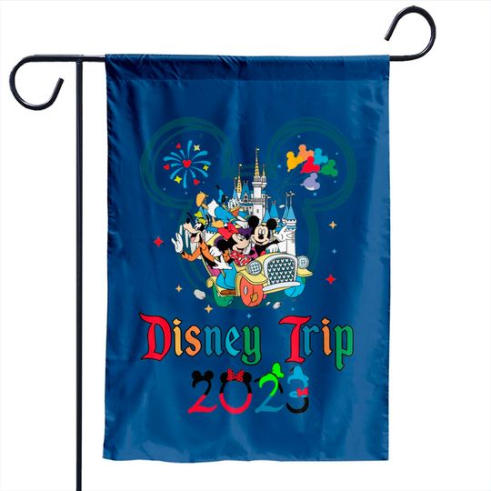 Custom Disney Trip 2023 Garden Flags, Disney Vacation 2023 Garden Flags