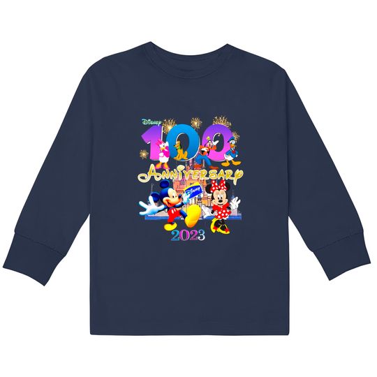 Family Disney Vacation 2023 Kids Long Sleeve Kids Long Sleeve T-Kids Long Sleeve T-Shirts, Disneyland 100th Anniversary