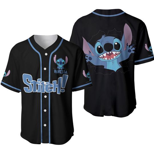 Discover Stich Baseball Jersey Shirt, Custom Name Baseball Jersey