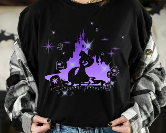 Disney Tangled Rapunzel Silhouette Portrait Graphic Shirt, Magic Kingdom Holiday  T-shirt