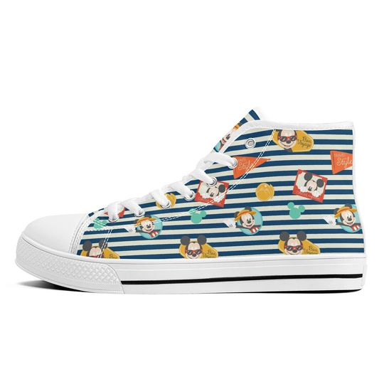 High-Top Mickey  Sneakers Disney Shoes Summer Mouse For Her  And Him
