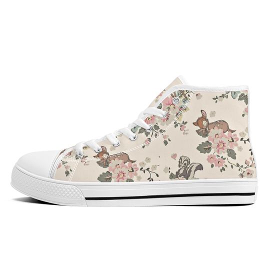 Flowers Cute Disney High Top Sneakers