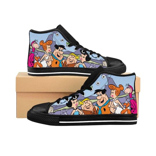 Flintstones Shoes | Fred Flintstone Canvas High Top Sneakers for Men and Women