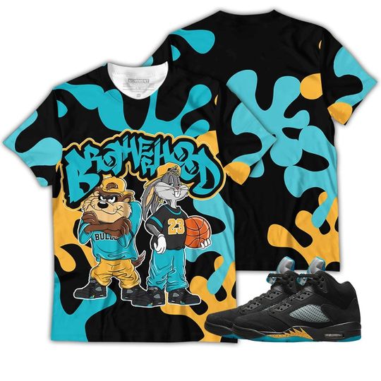 Brotherhood Bunny Tazmanian Unisex Sneaker Shirt Match 2023 Retro Aqua 5s Tee, Jordan 5 Aqua 3D T-Shirt, Hoodie, Zipup, Sweatshirt