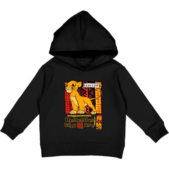Vintage 90s Disney Lion King Remember Who U Are Kids Pullover Hoodies