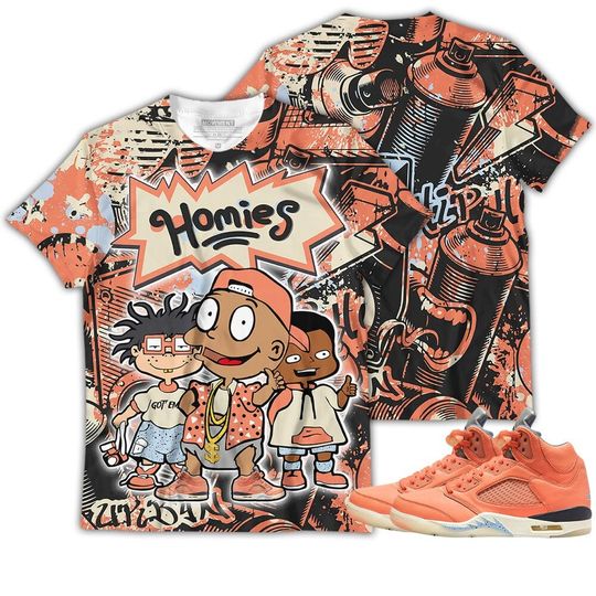 Tommy Homies Unisex Sneaker Shirt Match Crimson Bliss 5s Tee, Jordan 5 DJ Khaled Crimson Bliss 3D T-Shirt, Hoodie, Zipup, Sweatshirt