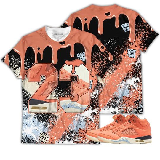 Color Number 23 Drip Shoes Unisex Sneaker Shirt Match Crimson Bliss 5s Tee, Jordan 5 DJ Khaled Crimson Bliss 3D T-Shirt, Hoodie, Zipup, Swea