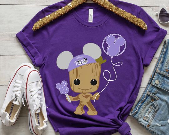 Cute Baby Groot Wears Mickey Ears Disney 100 Years Of Wonder Shirt
