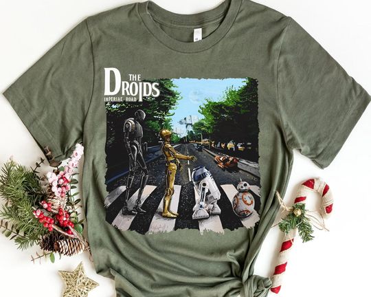 Retro The Droid Imperial Walking Abbey Road Shirt / R2-D2 BB8 C-3P0 Tee